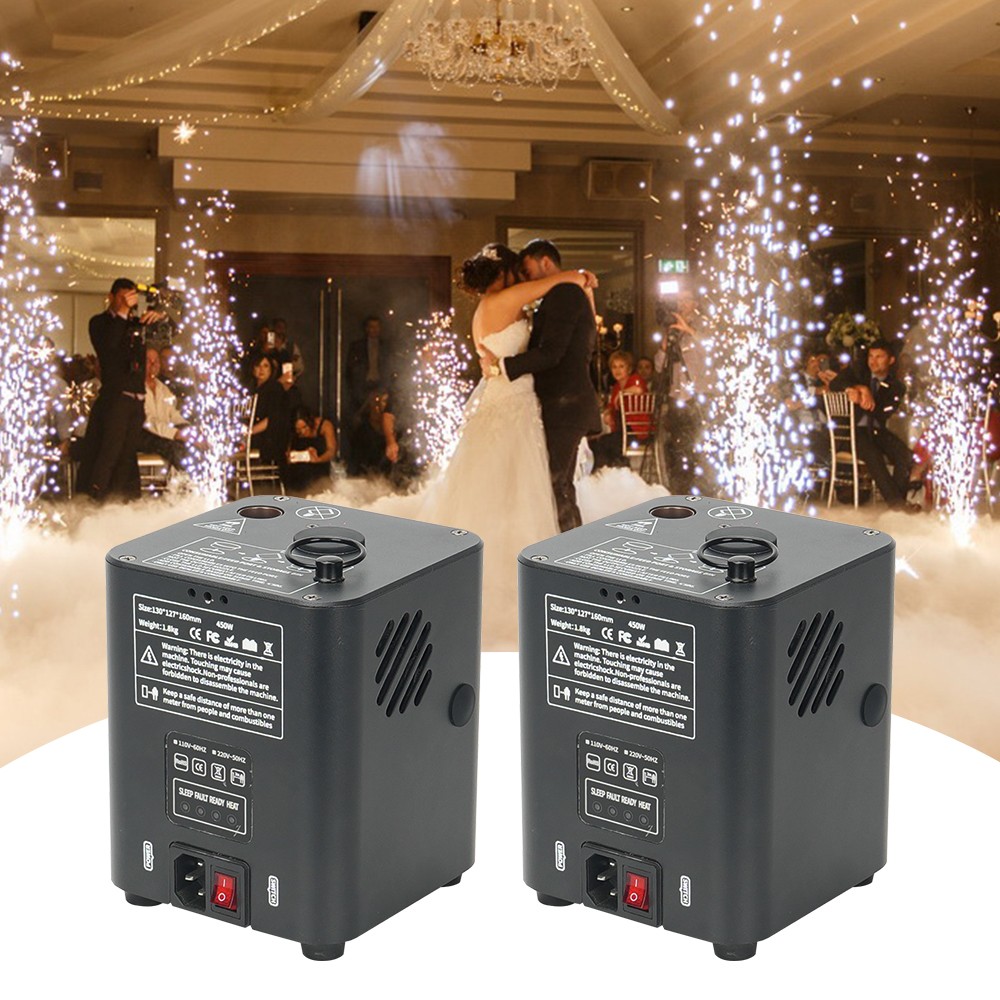 2Pack Mini Cold Spark Machine Firework Machine Wedding Stage Effect Remote 1-3M