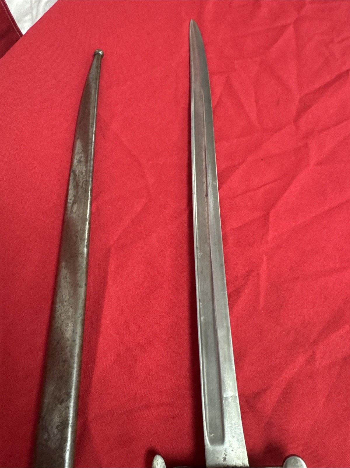PORTUGUESE MODEL 1885 BAYONET WITH SCABBARD MARKED STEYR A946