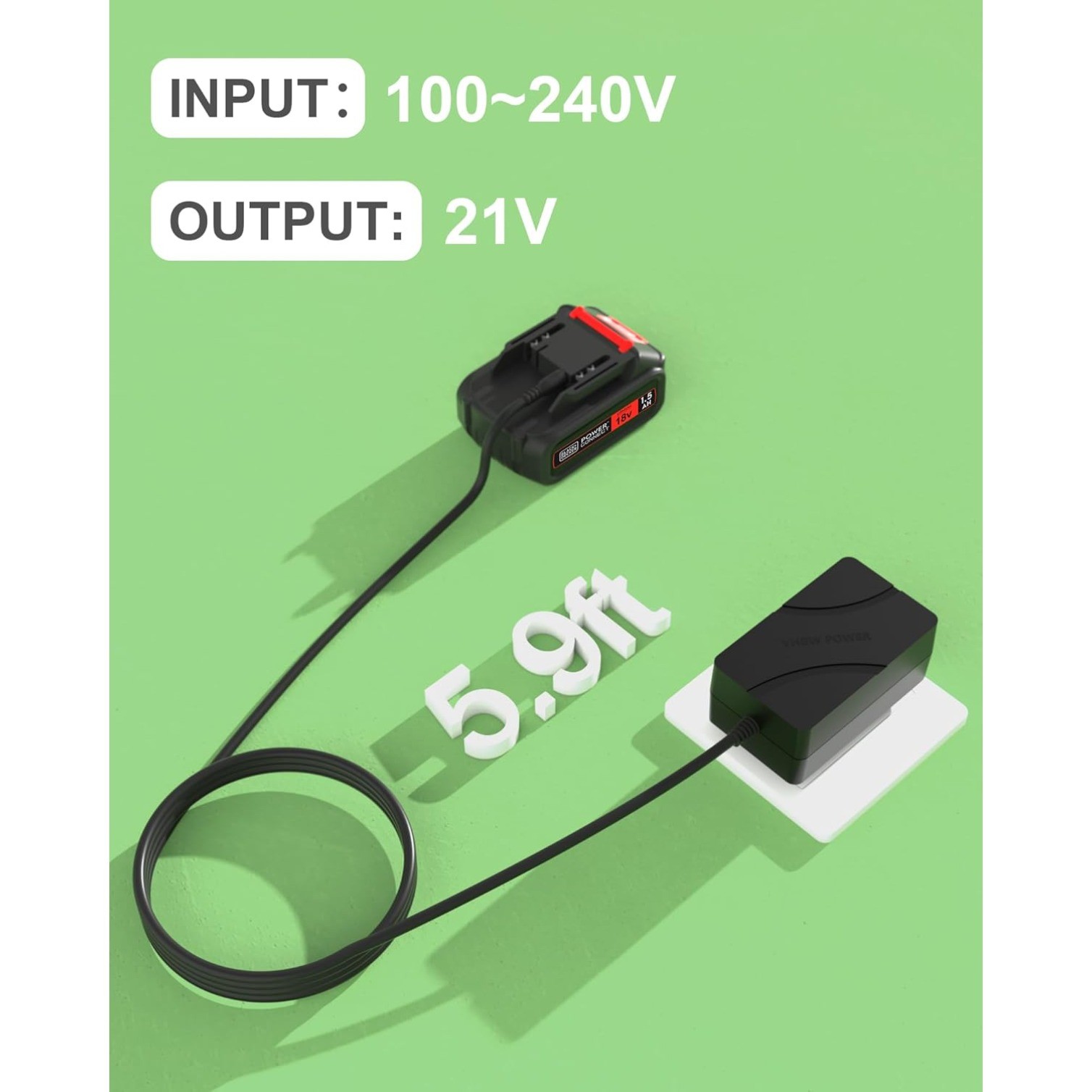 21V Charger for Jujubean, SEYVUM, DINSHARE, Eiruaw, Peektook, Licorne, O-Conn