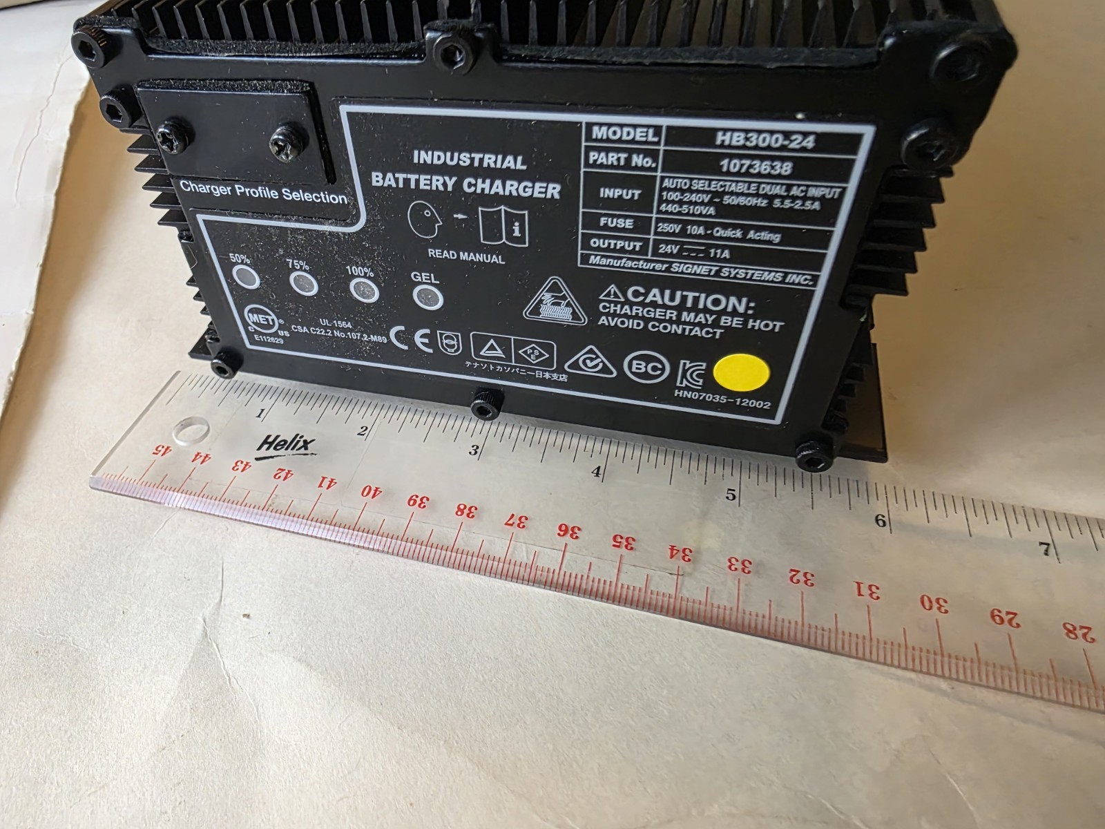 Tennant 1073638 Offboard Charger 24V 11A Var Vac 1PH 50/60HZ By Signet Systems