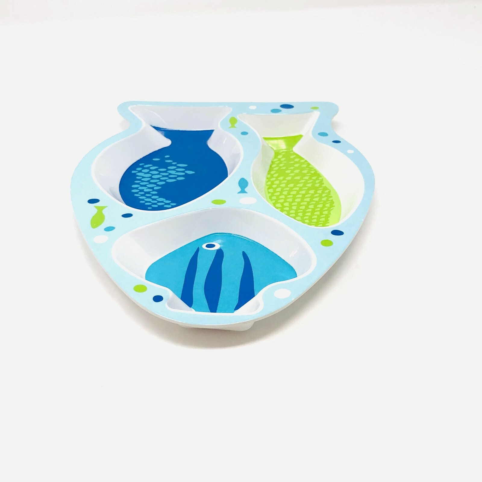 Fish Shaped Melamine 3 Sections Divided Plate