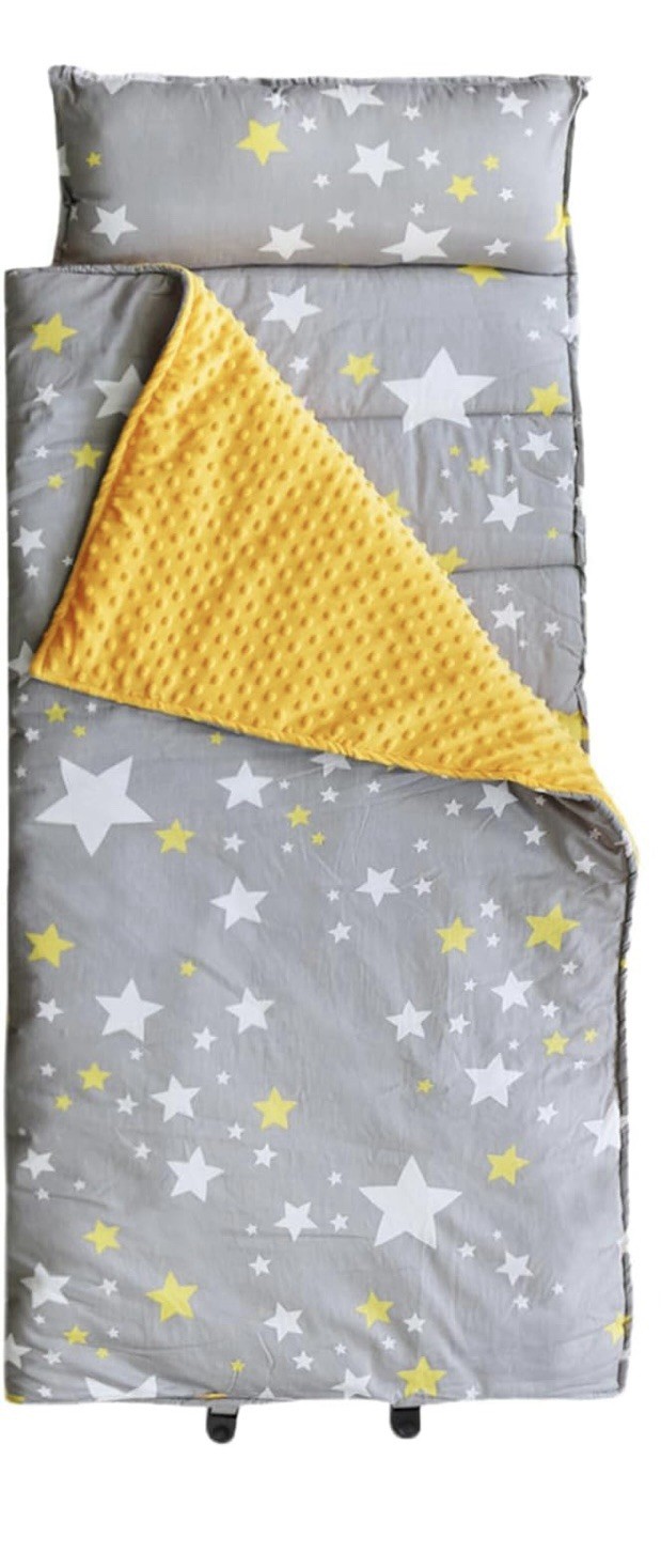 Hi Sprout Kids Toddler Lightweight and Soft Nap Mat, Minky Dotand Cotton-Star