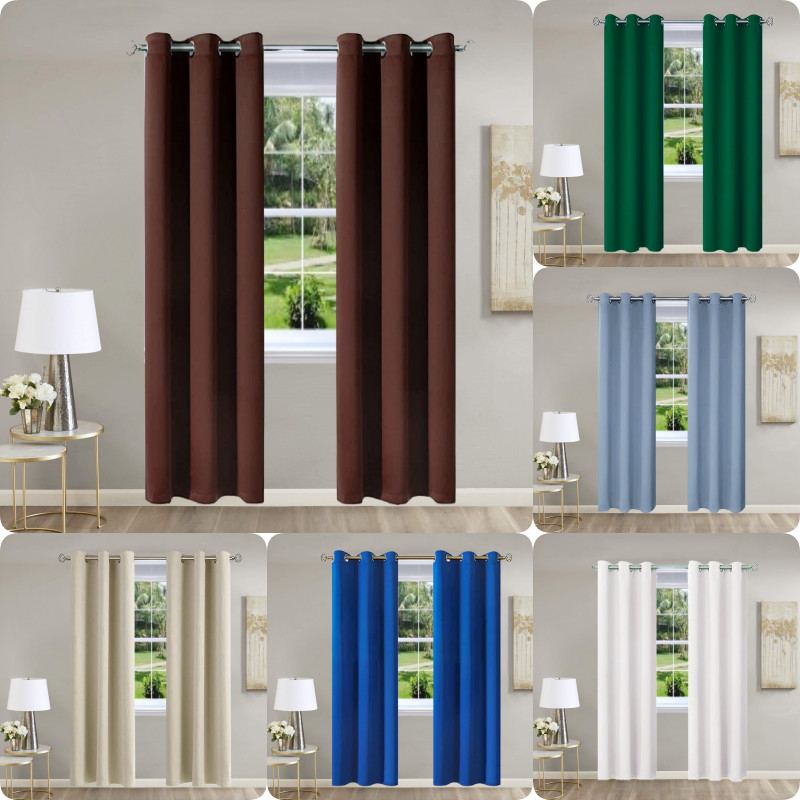 Blackout Thermal Curtain 2 Panels Window Dressing Silver Grommet K68 100%privacy