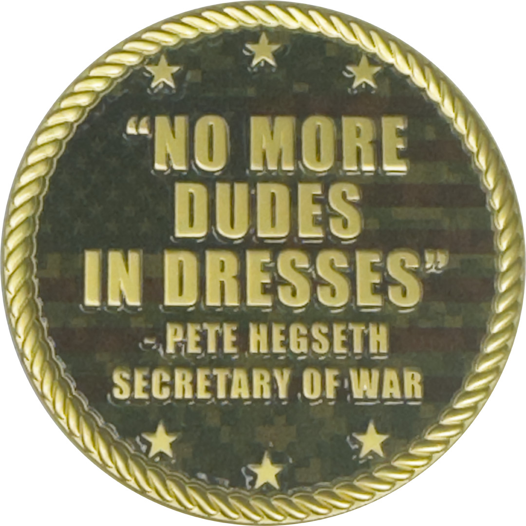 EL17-15 Secretary of War Pete Hegseth large Challenge Coin honoring Midnight Ham