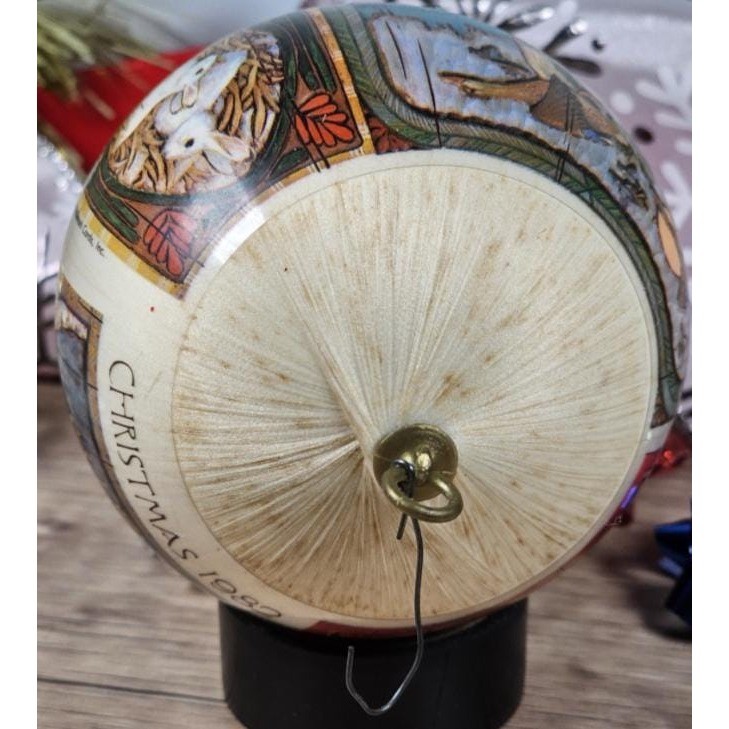 Hallmark 1982 Satin Christmas Ornaments Set of 3 Vintage