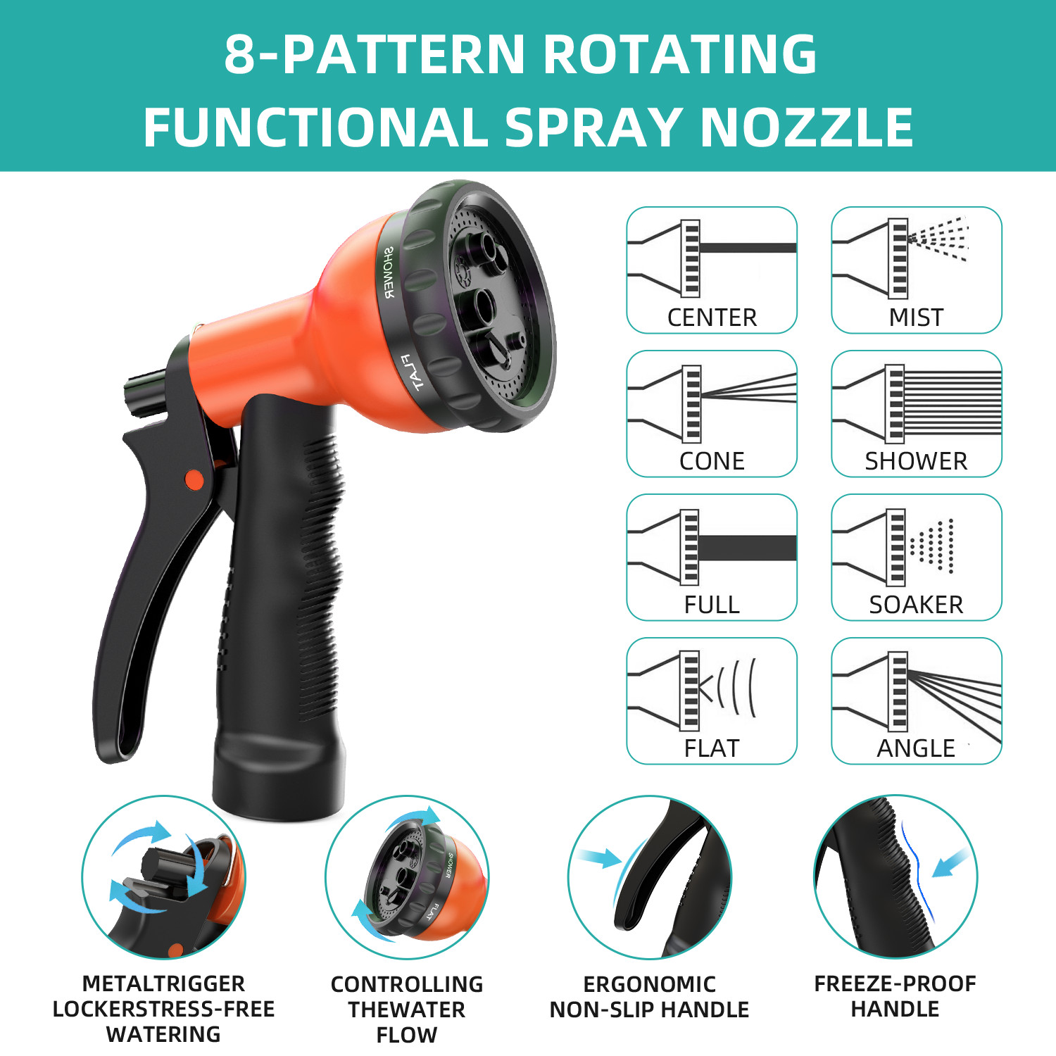 25ft, 50ft, 75ft, 100ft, Expanding Water Hose No-Kink Garden Hose with Nozzle