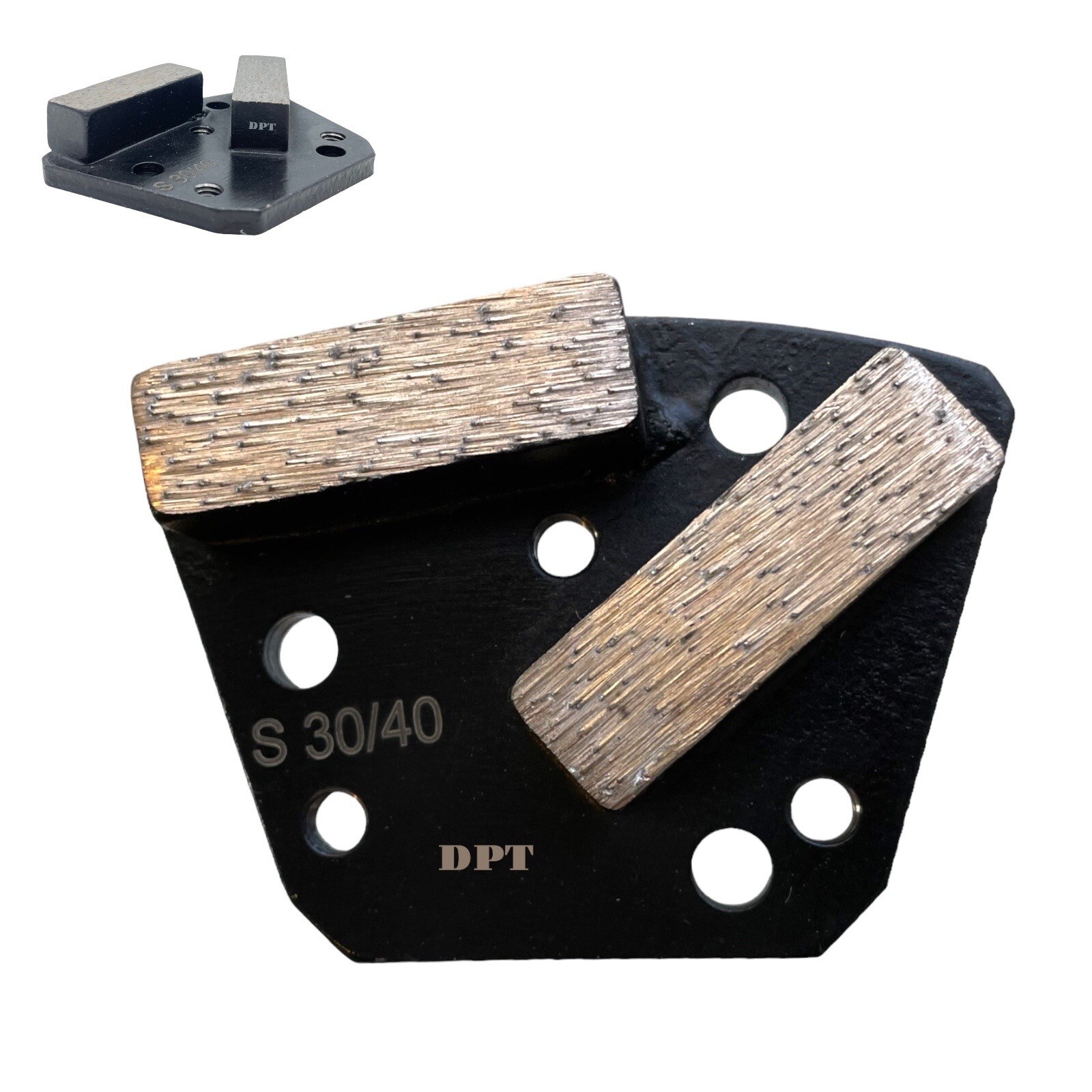 9 Pack Trapezoid Grinding Discs for Bolt on Concrete Grinders Soft Bond 30 Grit