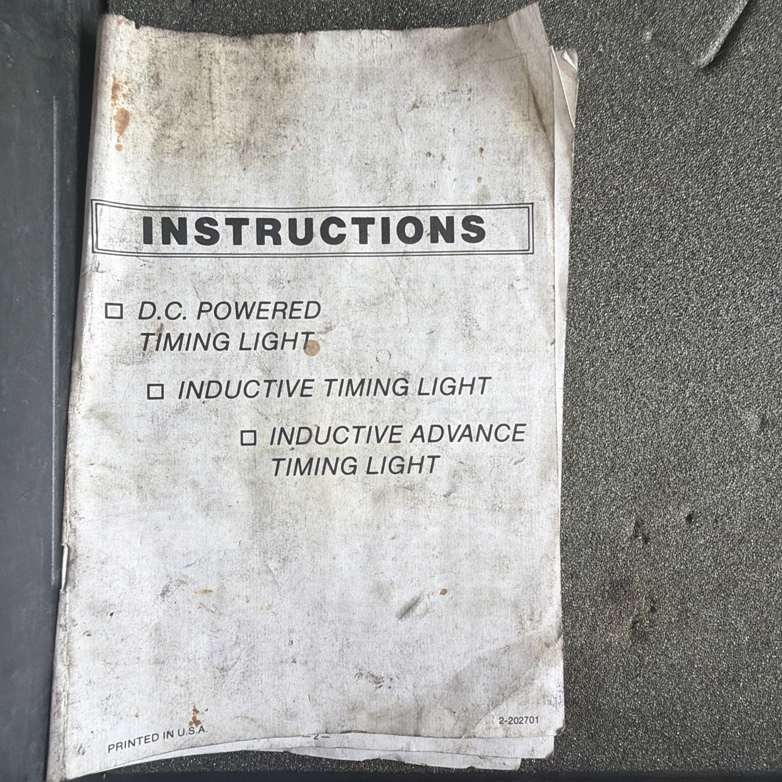 Matco Tools Diagnostic Inductive Advance Timing Light MD4185 W/Case Insts. Cable