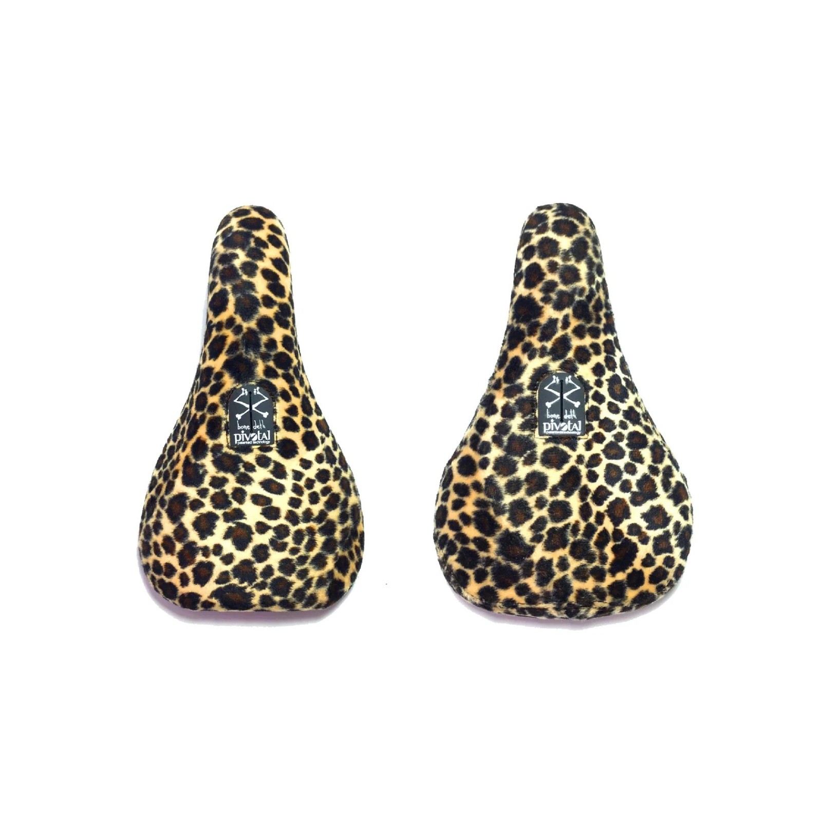 BONE DETH VIBRATOR MID PIVOTAL BMX BIKE SEAT FAUX LEOPARD FUR NEW