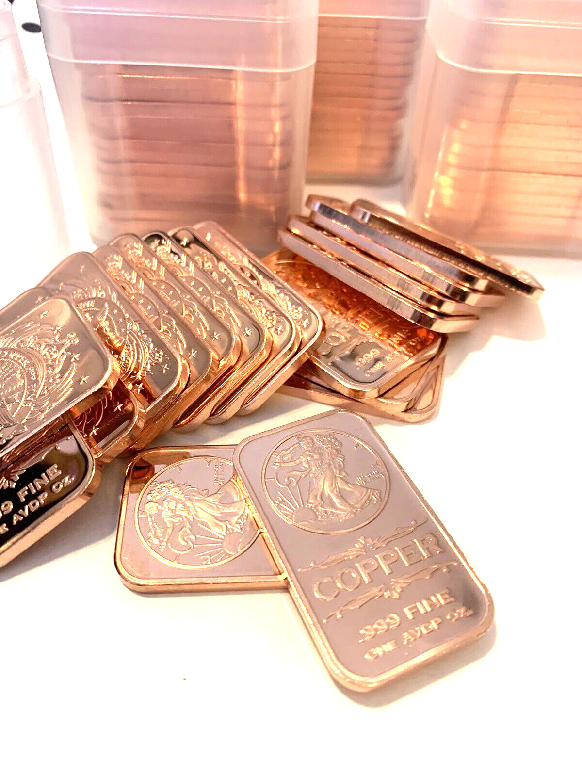 Walking Liberty Bars, 20-pack, 1 Ounce Copper Bars, 20 Bars, 1.25 lbs-REEDERSONG