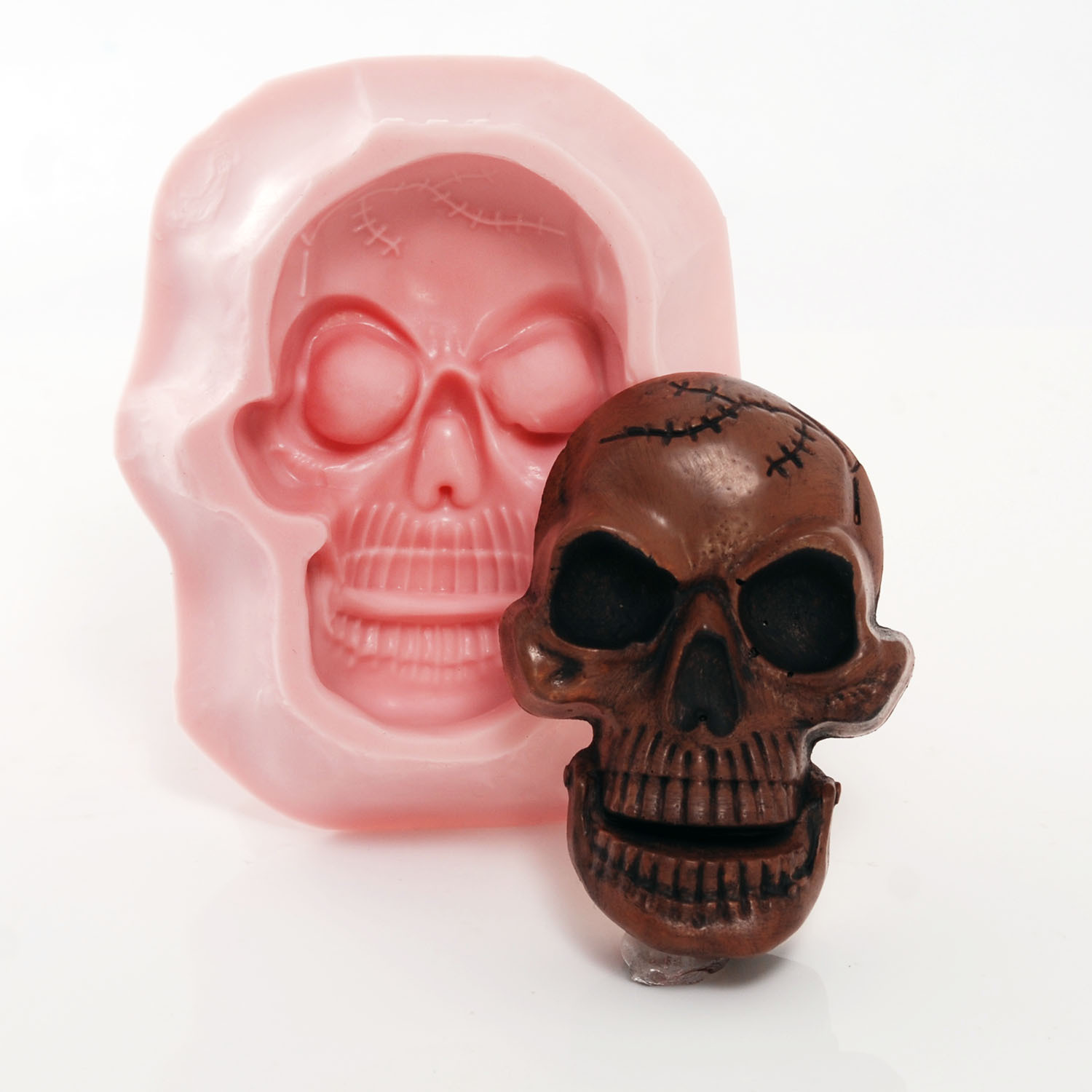 Large Skull Silicone Mold - Food Safe Chocolate - Soap, Wax, Resin, Clay (557)