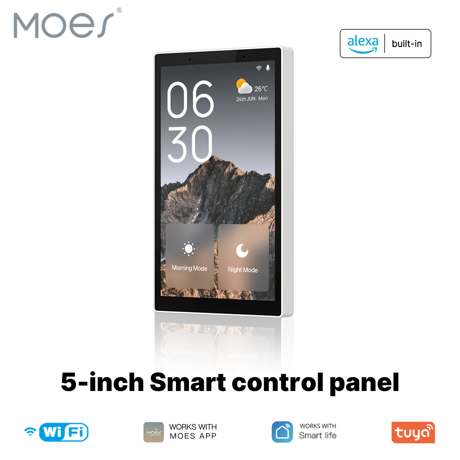 MOES WiFi&Zigbee Smart Switch Touchscreen Panel Alexa Built-in Voice&APP Control