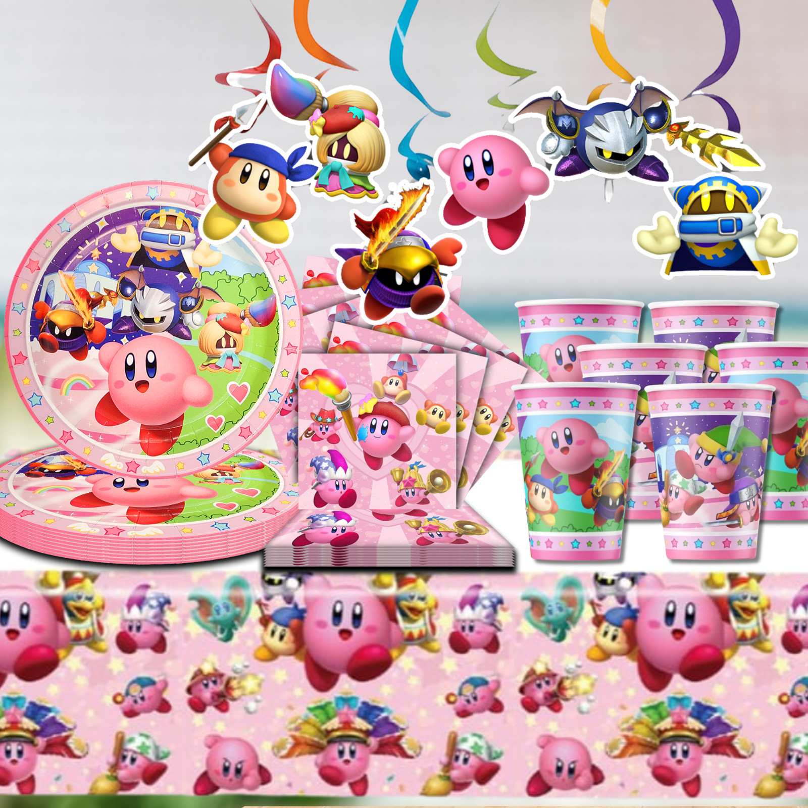 Kirby Star birthday party supplies favor centerpiece decoration event theme pink