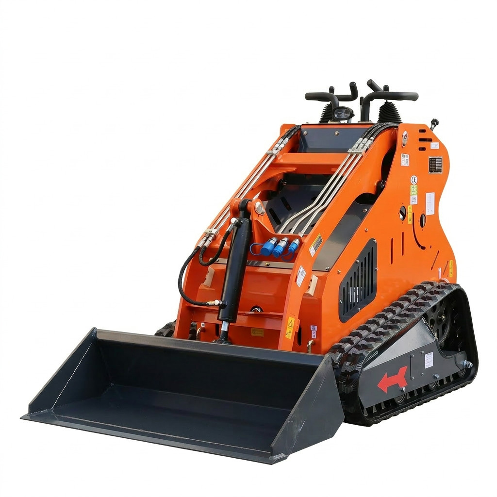 24HP Mini Skid Steer Loader 2-Cylinder Engine with Pallet Fork