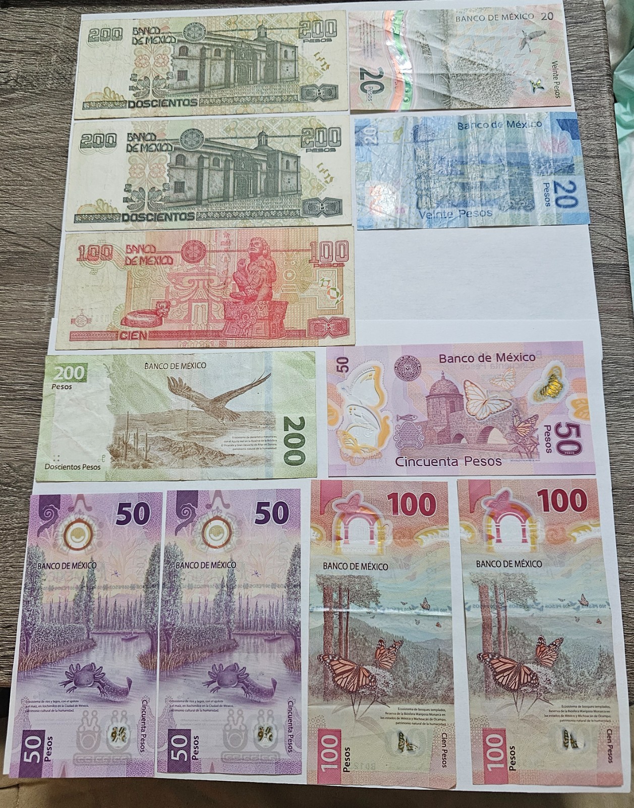 LOT OF 11 MIX BANKNOTE MEXICO 1998,1999,2018,2019,2021,2022.
