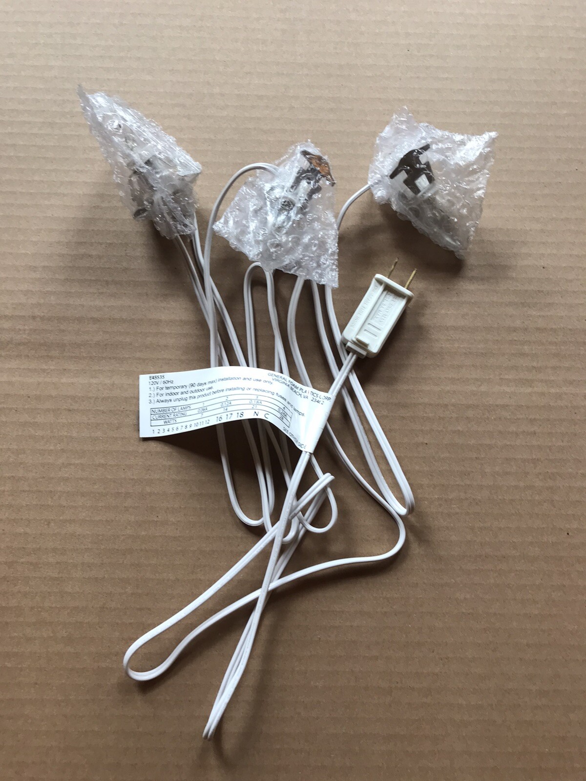 Blow Mold Light cord C 7 Clip In 3 BULBS NEW ORIGINAL General Foam Replacement