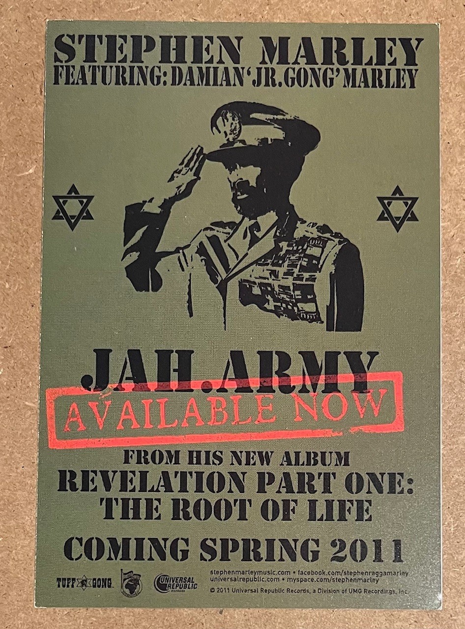 Stephen Marley - Jah Army RARE promo collectible card '11