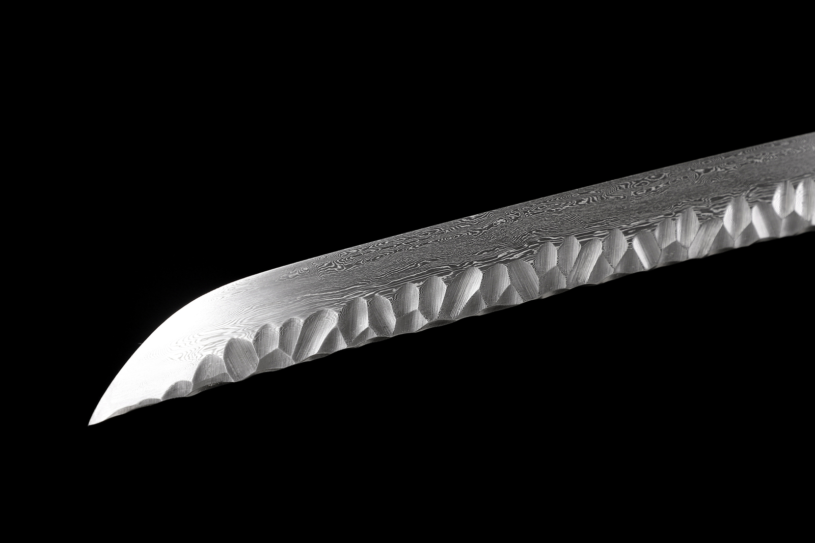 KATOKU Katana Samurai Sword Damascus Steel Brass Tsuba Razor Sharp New Blade