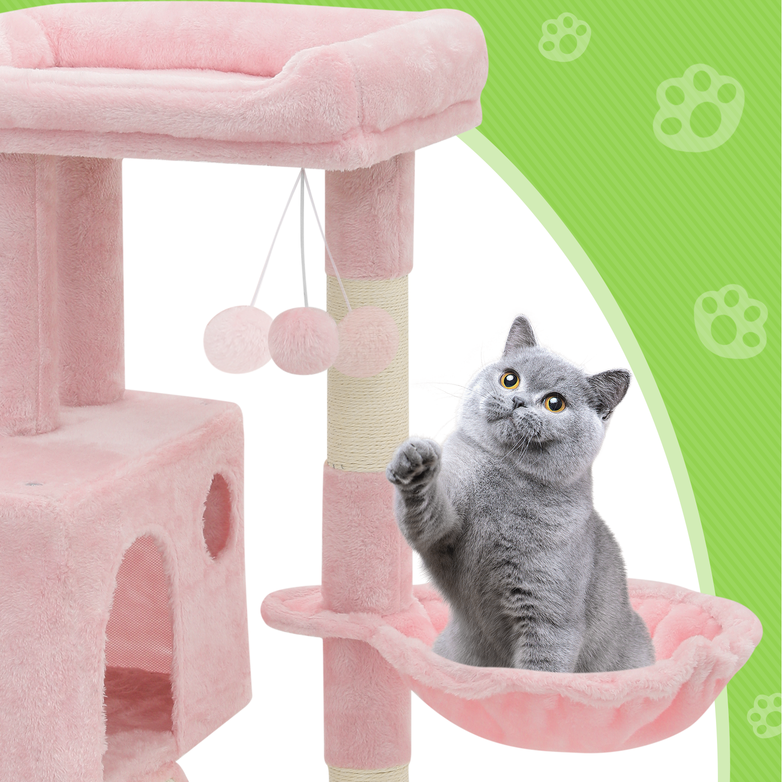 Cat Tree Tower Activity Center Kitten Playing Condo House Sturdy Bed Furniture