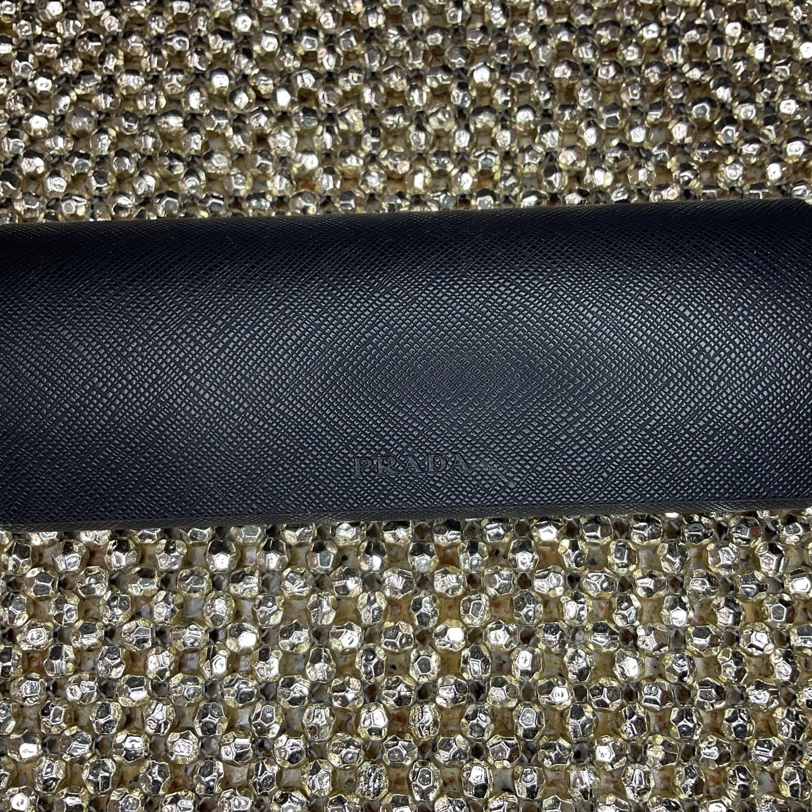 Prada Saffiano Hard Eyeglass Case Gift Box Cleaning Cloth/Black