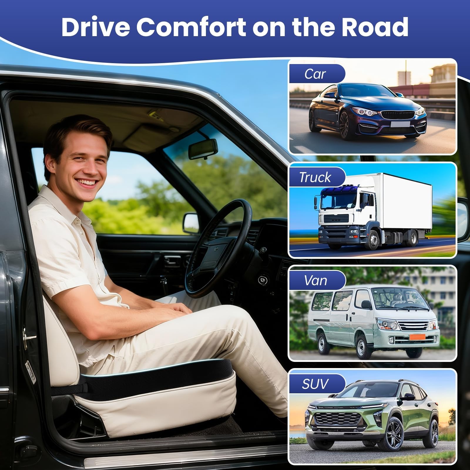 Long Truck Seat Cushion Car Seat Cushion for Car Seat Driver Truck Driver for...