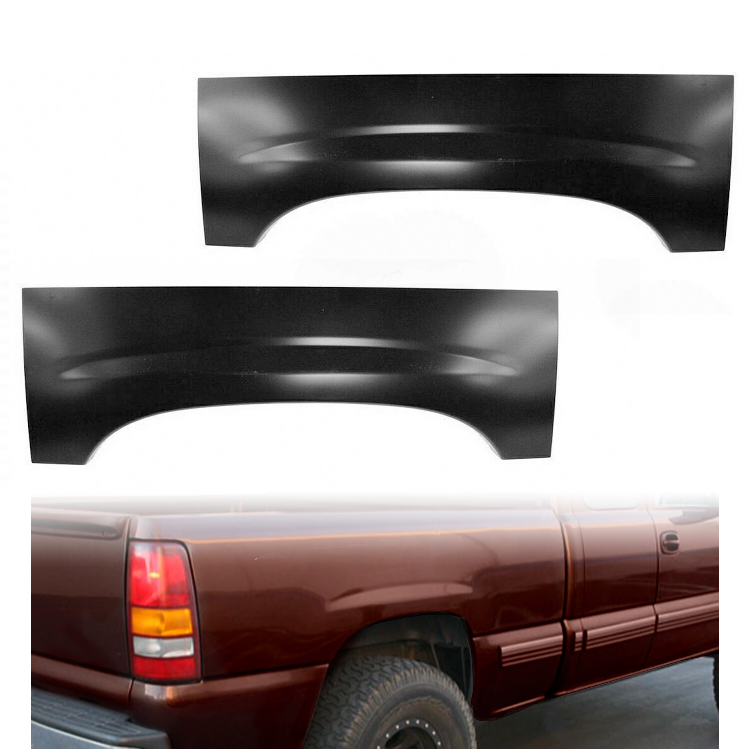 Wheel Arch Repair Panel Upper Rear Pair for 1999-2007 Chevy Silverado GMC Sierra