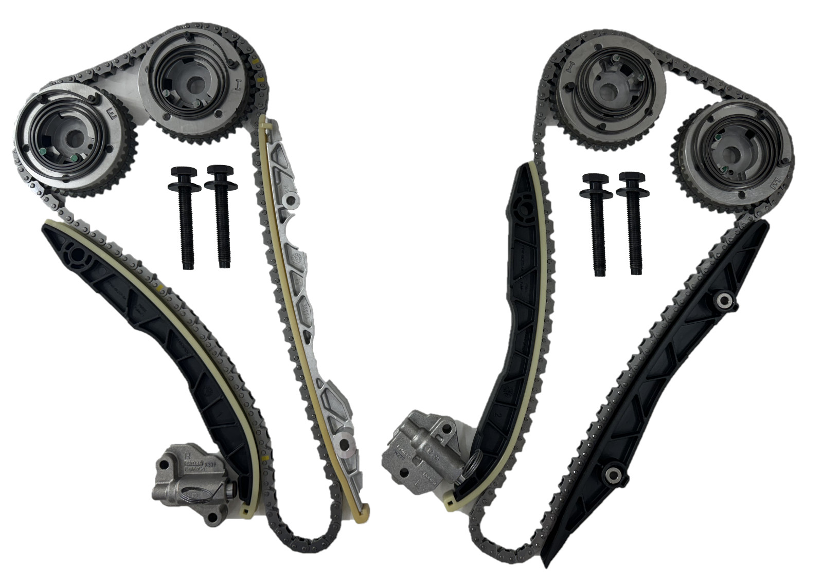 OEM NEW 15-20 Ford 2.7L Ecoboost Chains, Guides, Tensioners, PHASERS, Bolts KIT