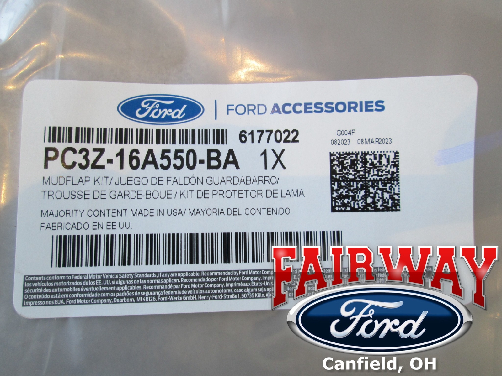 23 thru 25 Super Duty F-250 F-350 OEM Ford Molded Splash Guard Mud Flap Set 4-pc