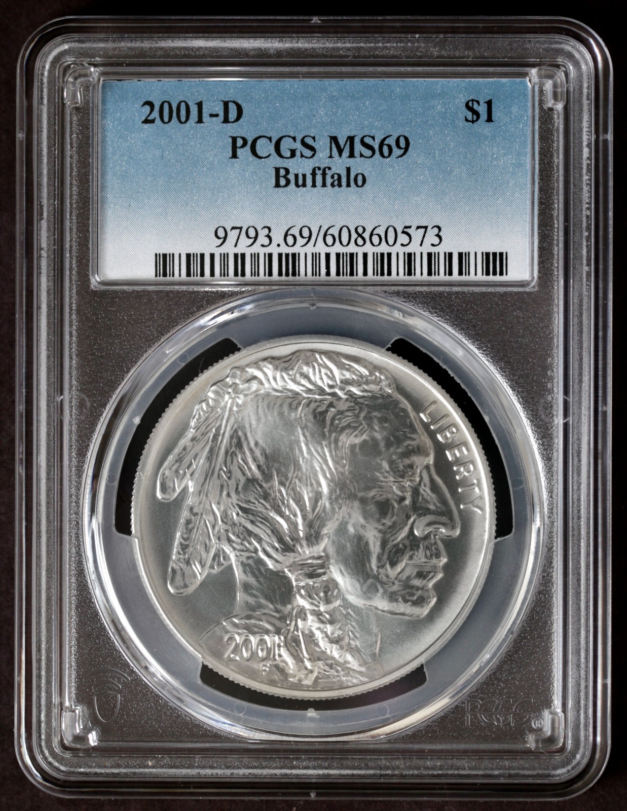 2001-D BUFFALO PCGS MS69 Silver Commemorative Dollar $1 MS69