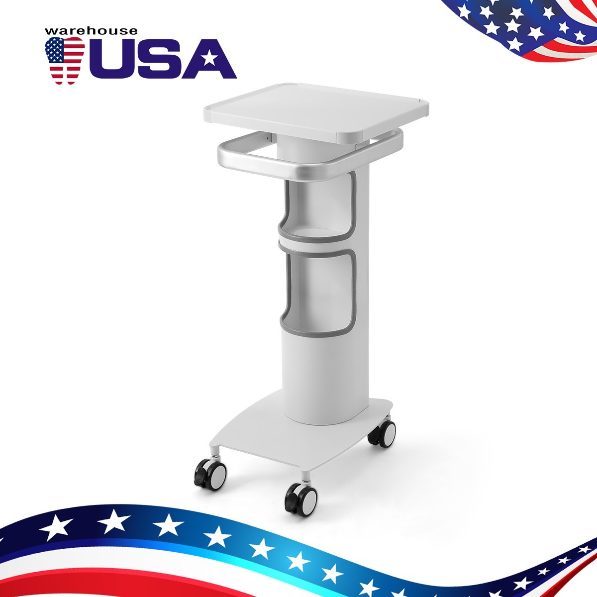 Dental Trolley Intraoral Scanner Cart Mobile Rolling Serving Cart 3 Layer Single