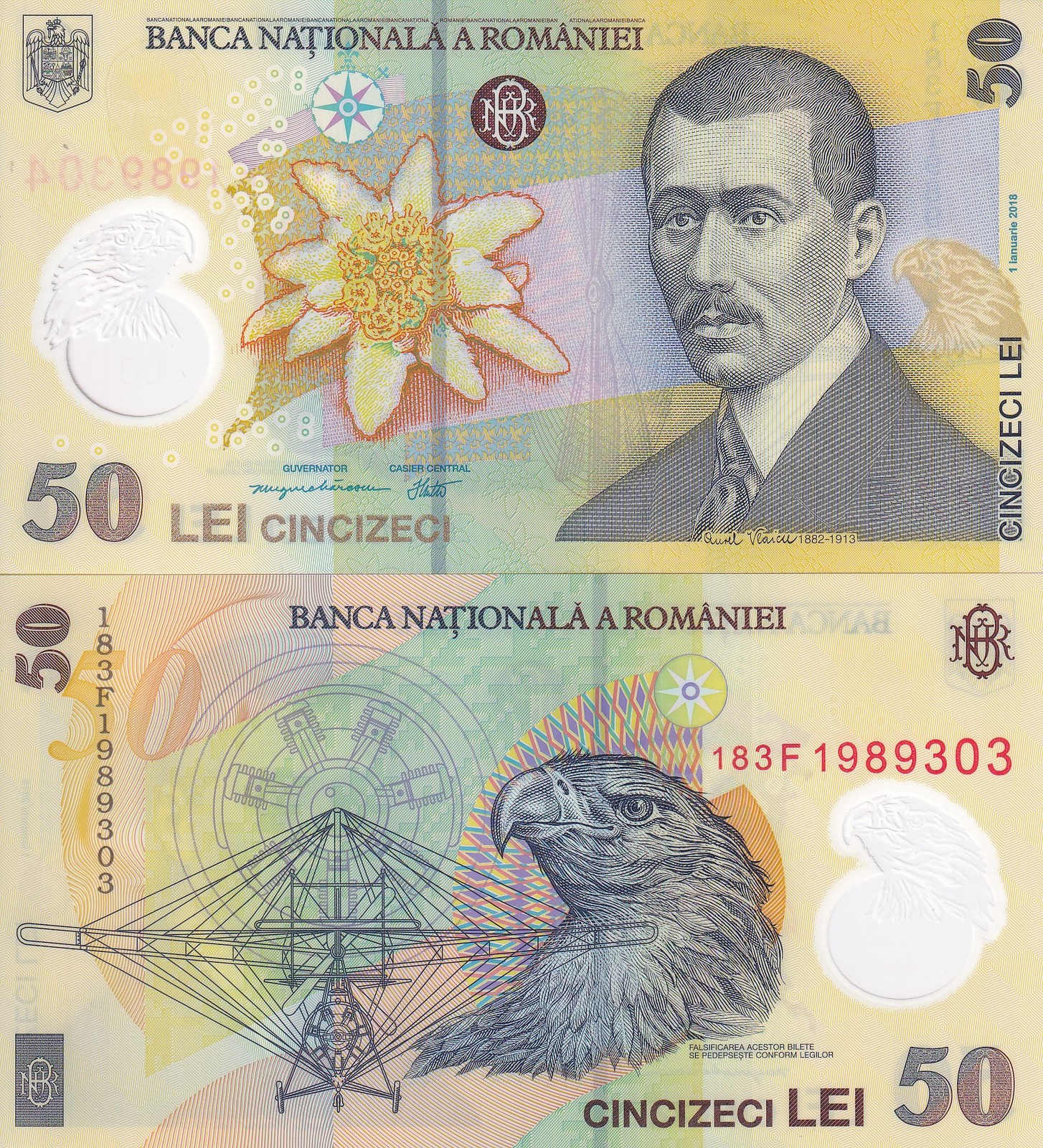 Romania 50 Lei 2018/2018 P 120 h Polymer UNC
