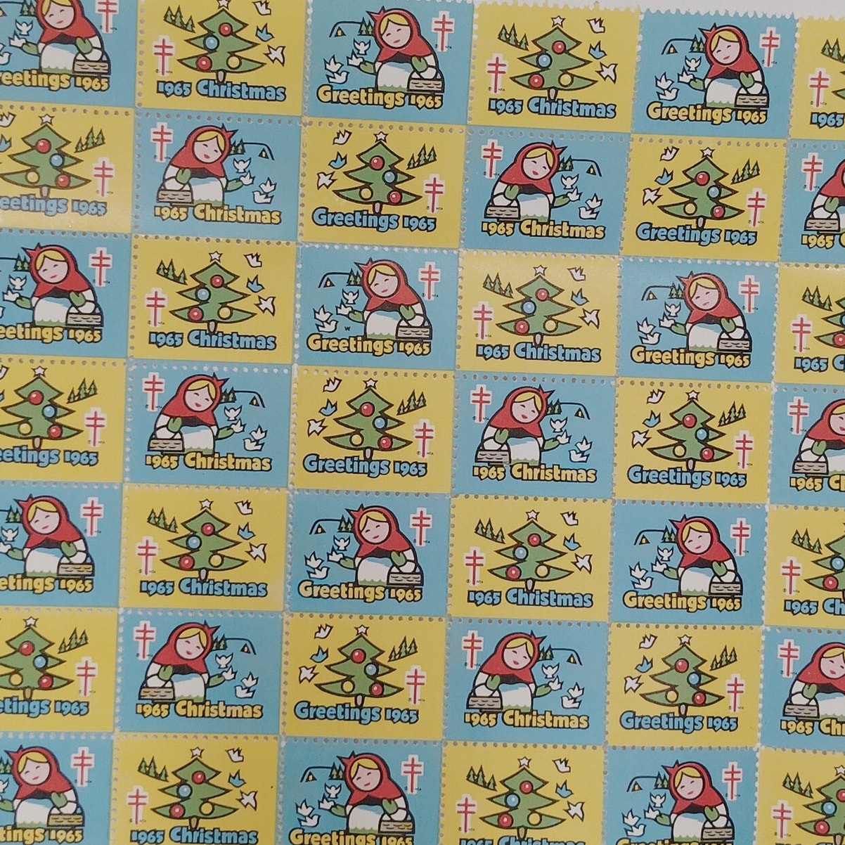 1965 Christmas Stamps - Tuberculosis & Resp. Disease Ass'n, Sheet of 64