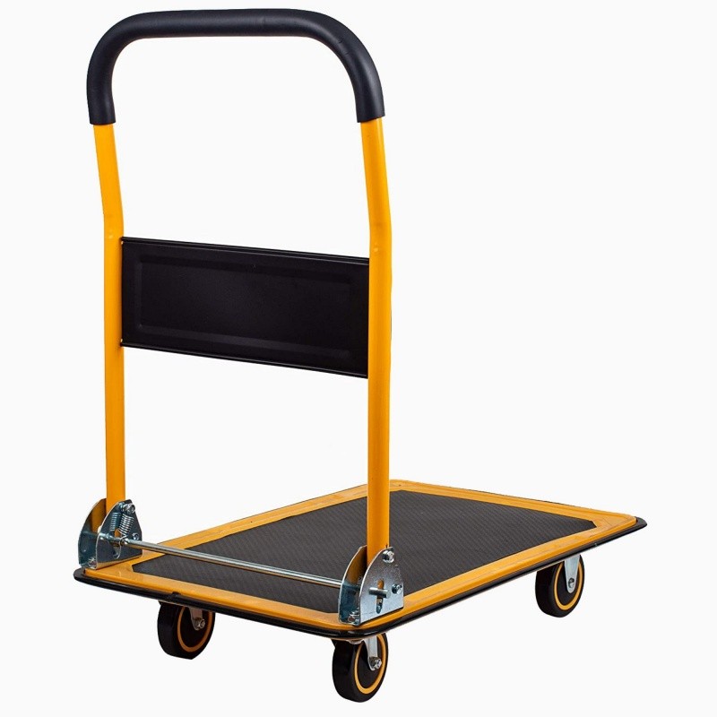 660lbs Flatbed Cart, Foldable Hand Push Rolling Cart Dolly 35.8"X24" Steel