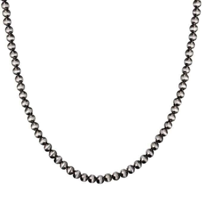 PRE-ORDER Navajo Pearls Necklace • 4mm Beaded Necklace • 925 Sterling Silver