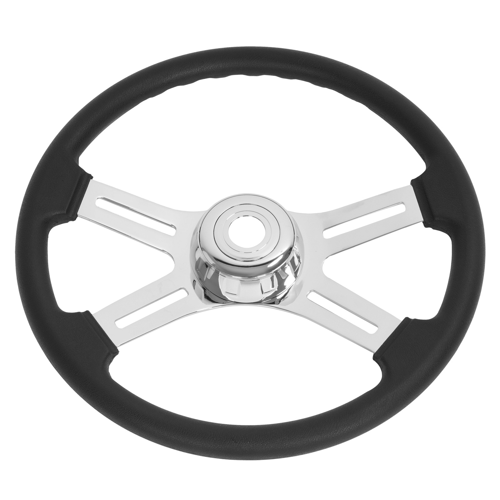 4 Spoke Steering Wheel 18" Black For Freightliner/ Kenworth/ Peterbilt/ Volvo