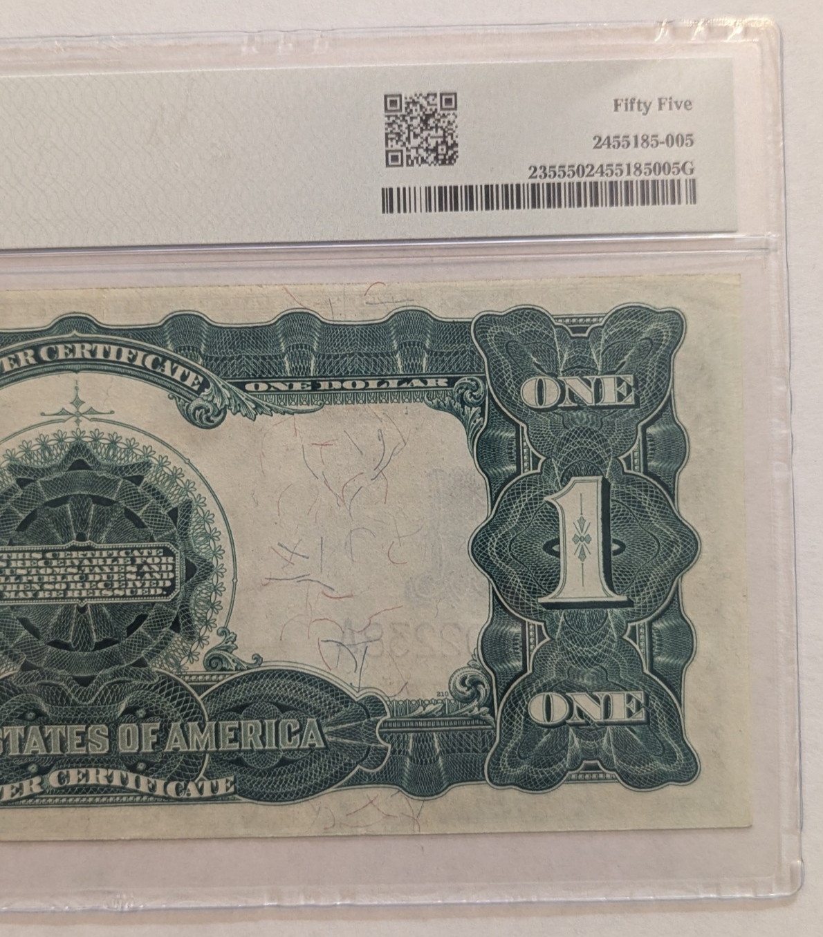 1899 $1 🦅 BLACK EAGLE SILVER CERTIFICATE 🦅 PMG 55 AU ~ About UNC🦅 Fr 235