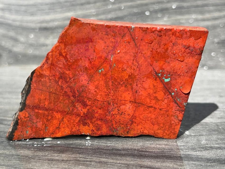 2 Sonora Sunrise Sunset Chrysocolla Crimson Cuprite 146g Lot Lapidary Rough Slab