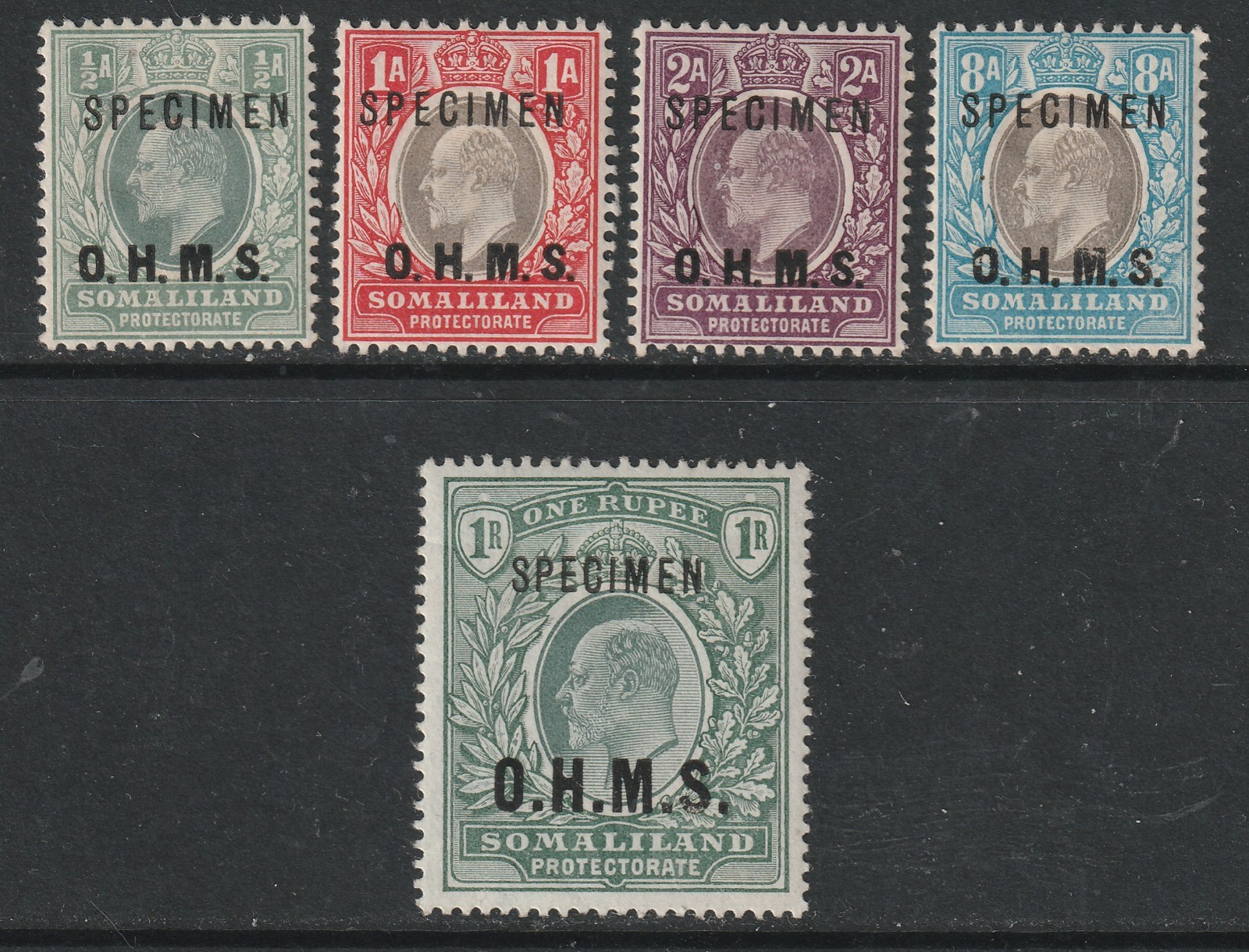 EDVII SOMALILAND PROT 04/05 OHMS SPECIMEN set fresh lmm cat £160