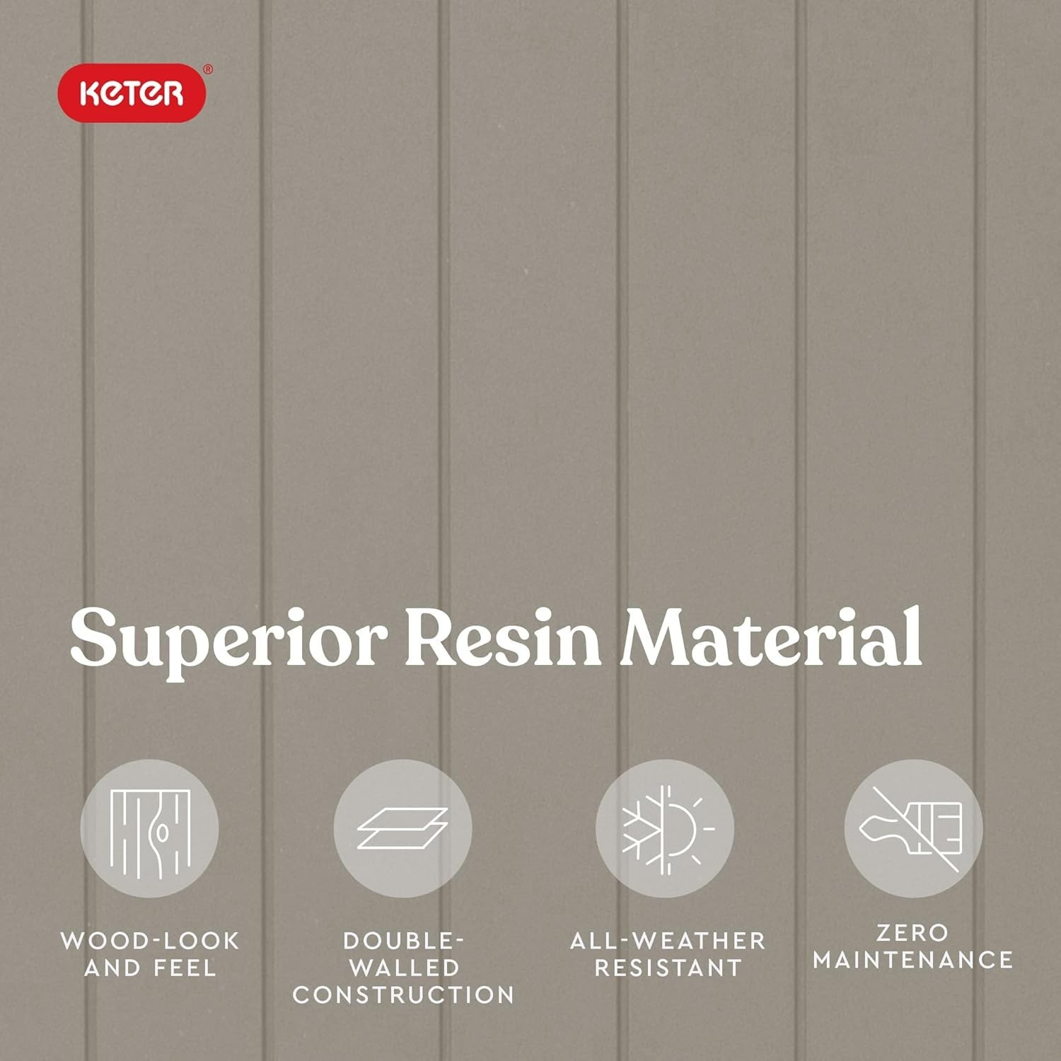 Compact Beige 30 Gallon Outdoor Storage Box & Versatile Garden Side Table