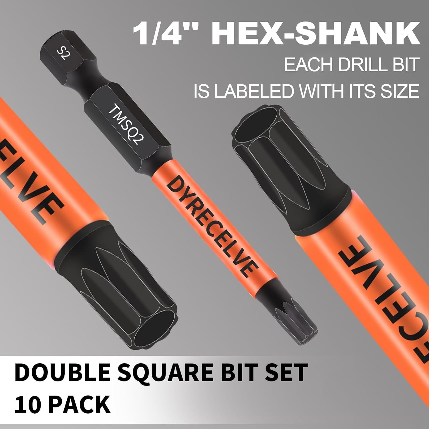 10-Pack 8 Point Star Bit - Professional 8 Point Torx Bit (Magnetic Heads & Hex S