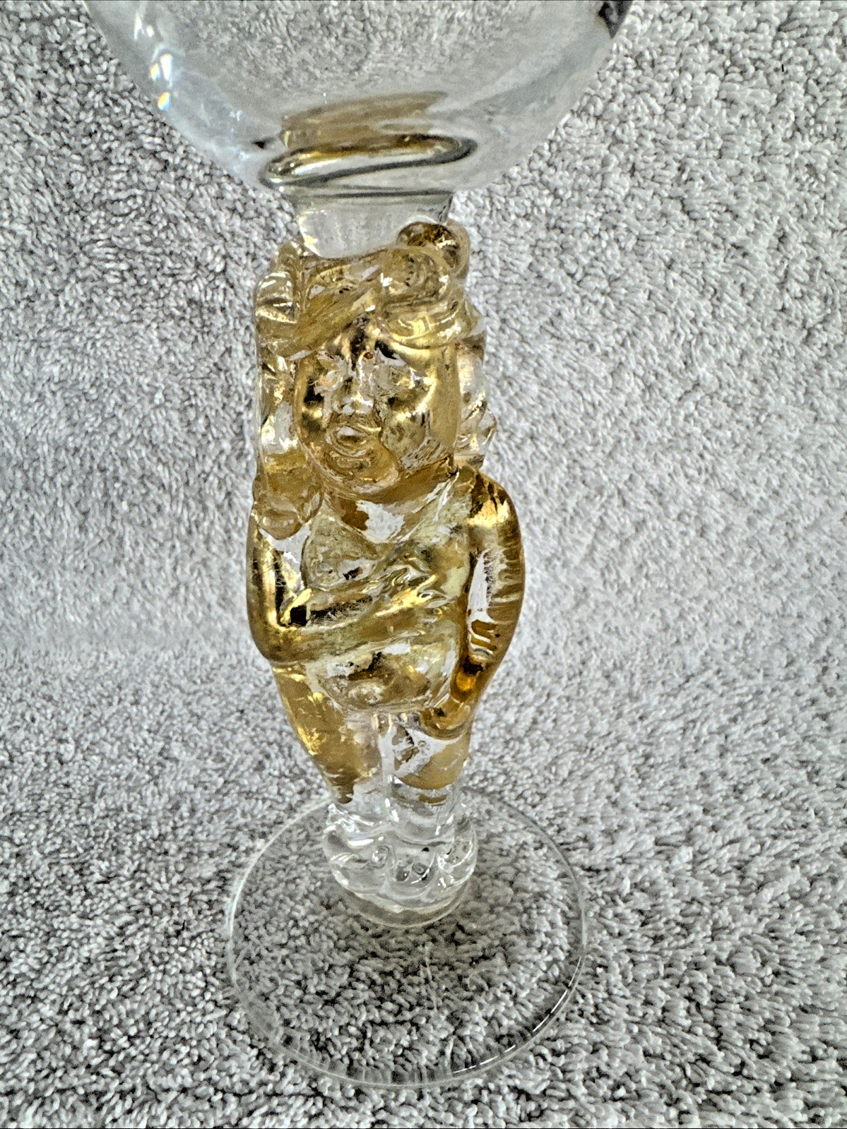 Gold Buddha Stem Glass Worshiping Goblet / Offering Goblet