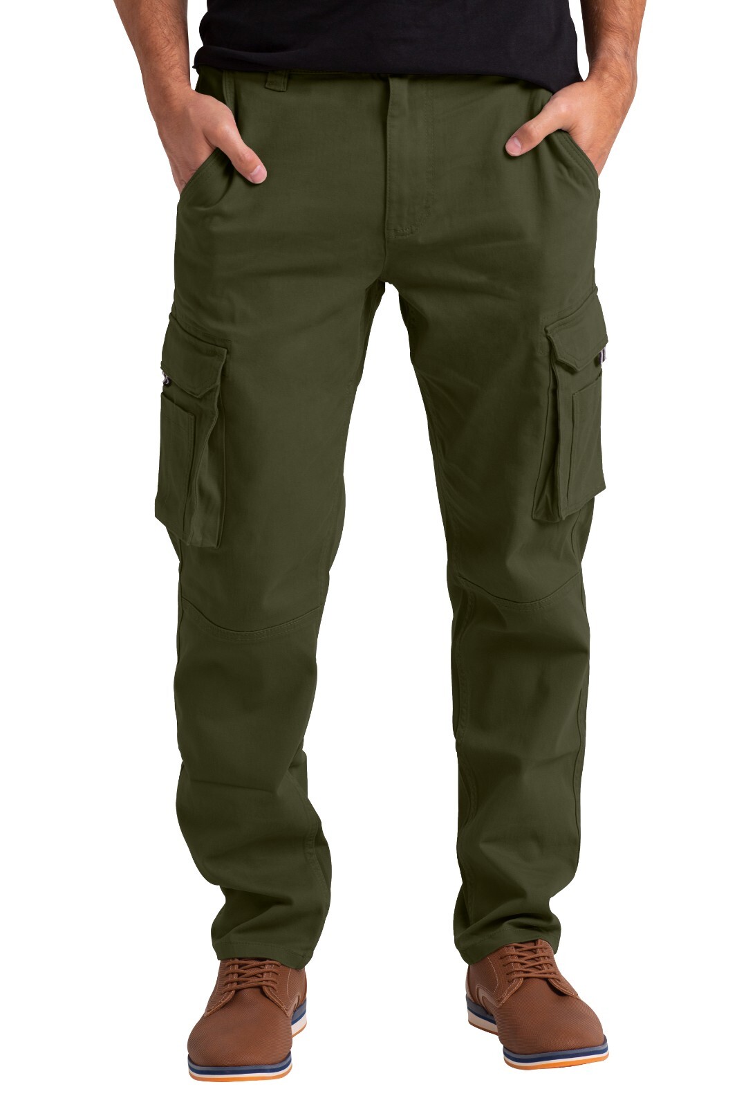 Men's Flex Cargo Trousers Heavy Duty Stretch Casual Pants