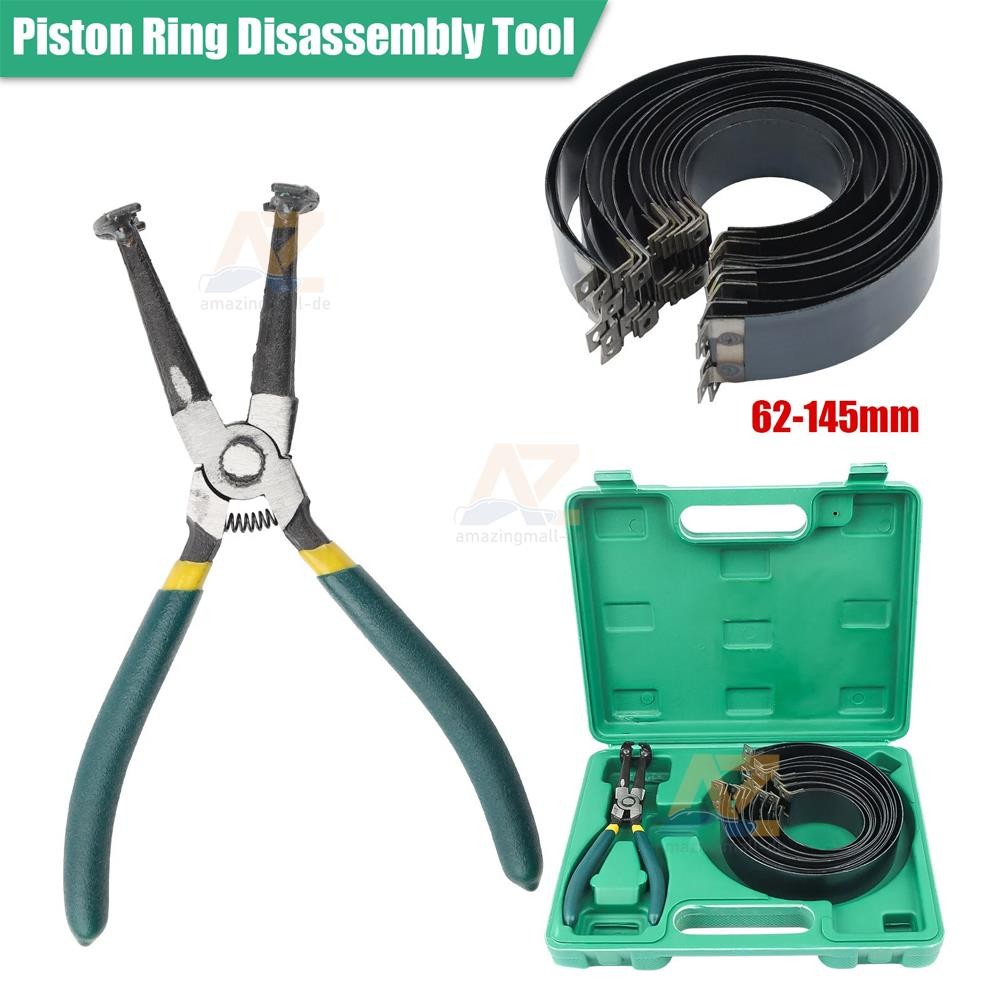 Motorcycle Piston Ring Compressor Cylinder Installer Tool Kit w/ Pliers &14 Band