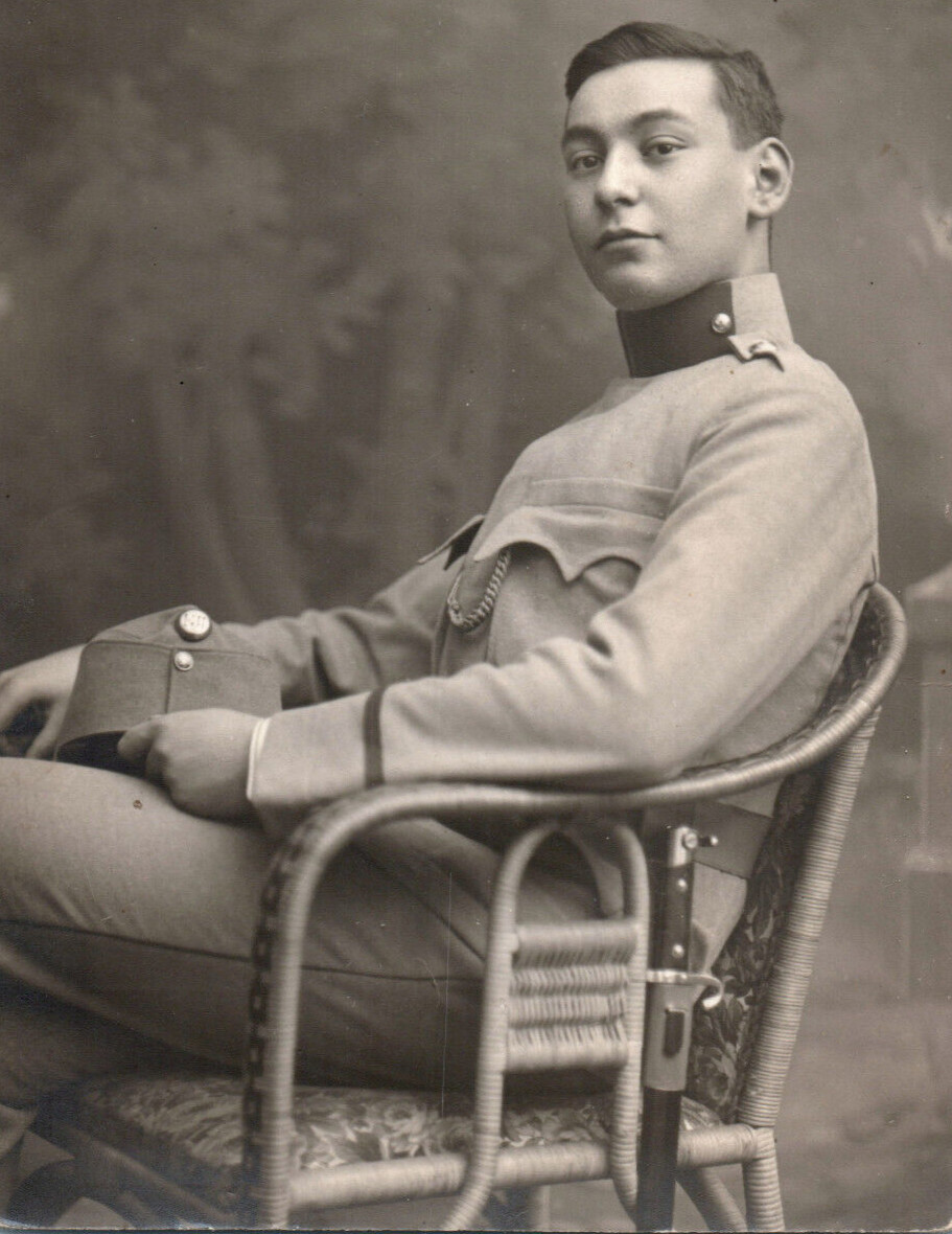 WWI Austro Hungarian With Bayonet Soldier Real Photo Postcard RPPC