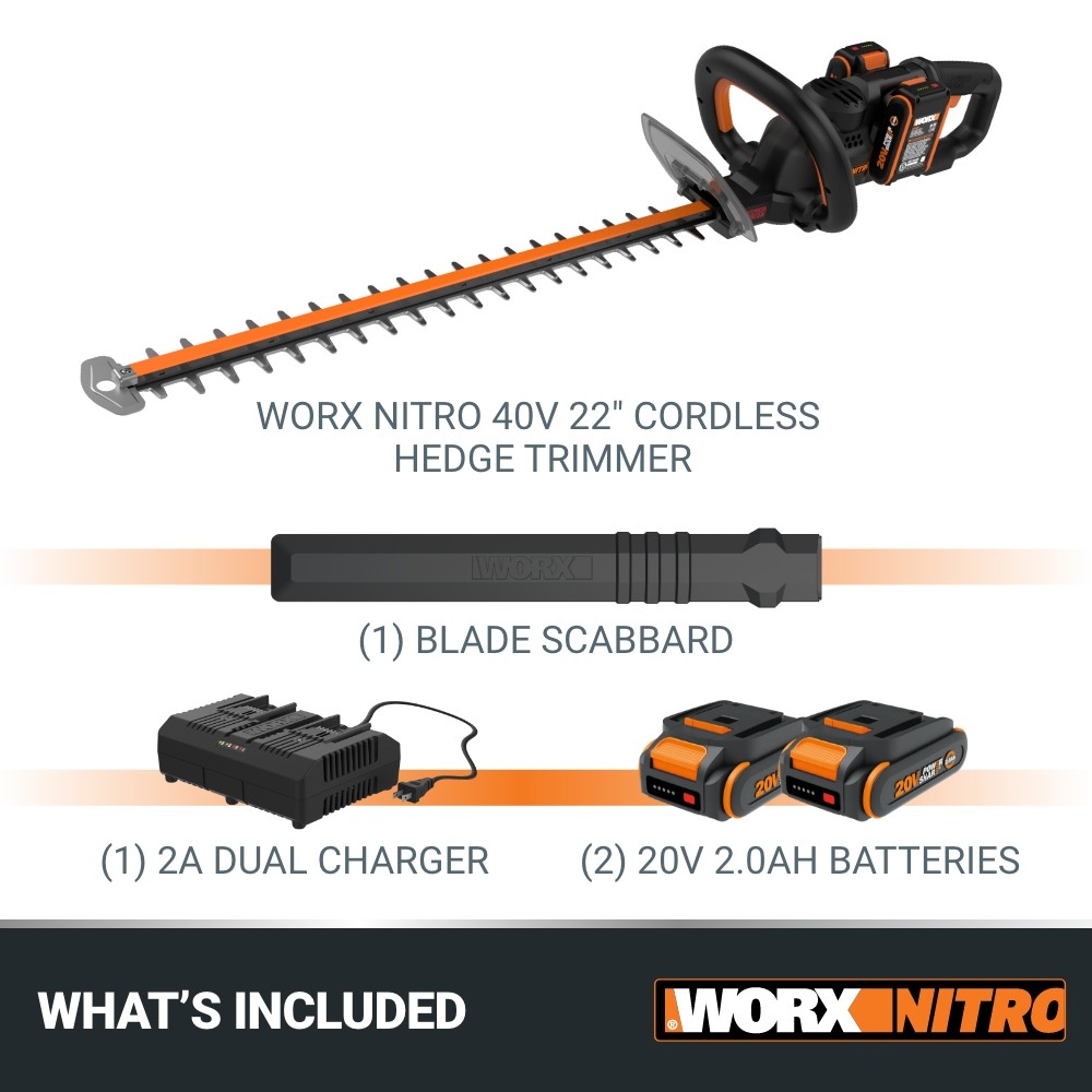 Worx Nitro 40V 24" Cordless Hedge Trimmer WG286-SR