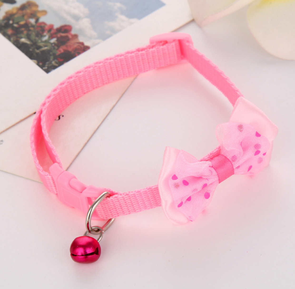 Nylon Cat Cute Collar with Bell bow tie for Cat Kitten puppy adjustable