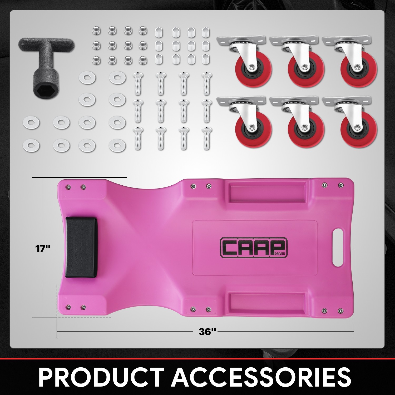 Low Profile 36" Rolling Garage Mechanic Repair Creeper w/6 Swivel Casters Purple