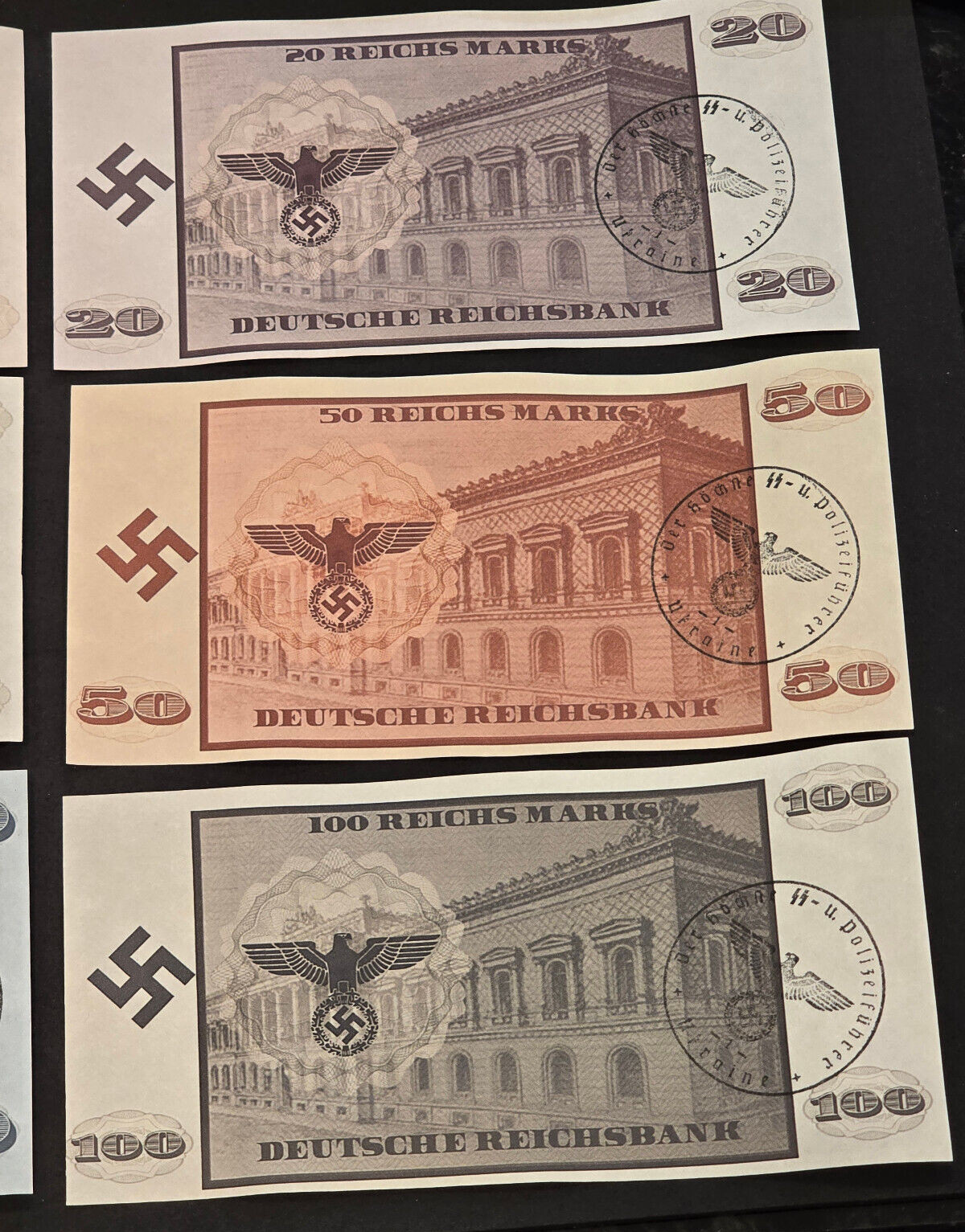 THIRD REICH CURRENCY Adolf Hitler Banknotes Reichsbanknotes x 1,5,10,20,50,100