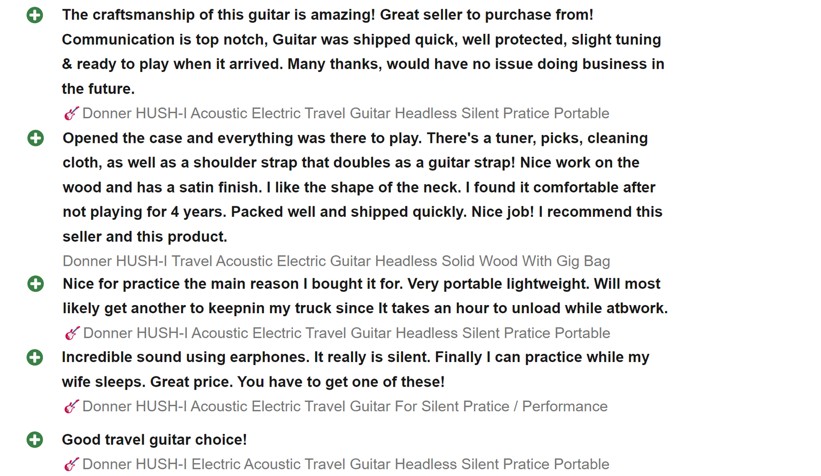 Donner HUSH™ I Acoustic Electric Travel Guitar For Silent Pratice With Headphone