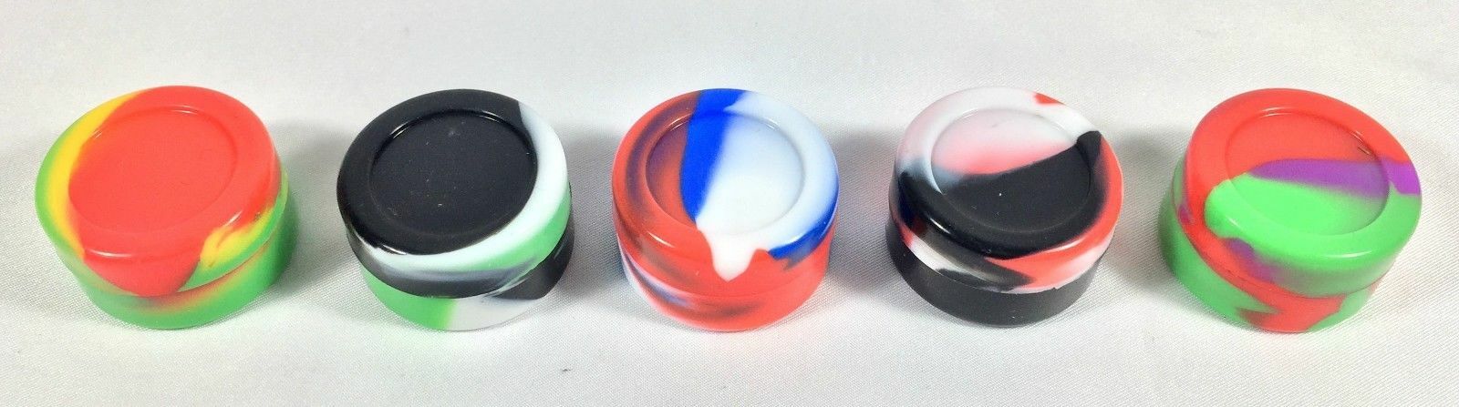 5ml Silicone Container Mixed Color Case 10pcs Food Storage Non-Stick Round Jar